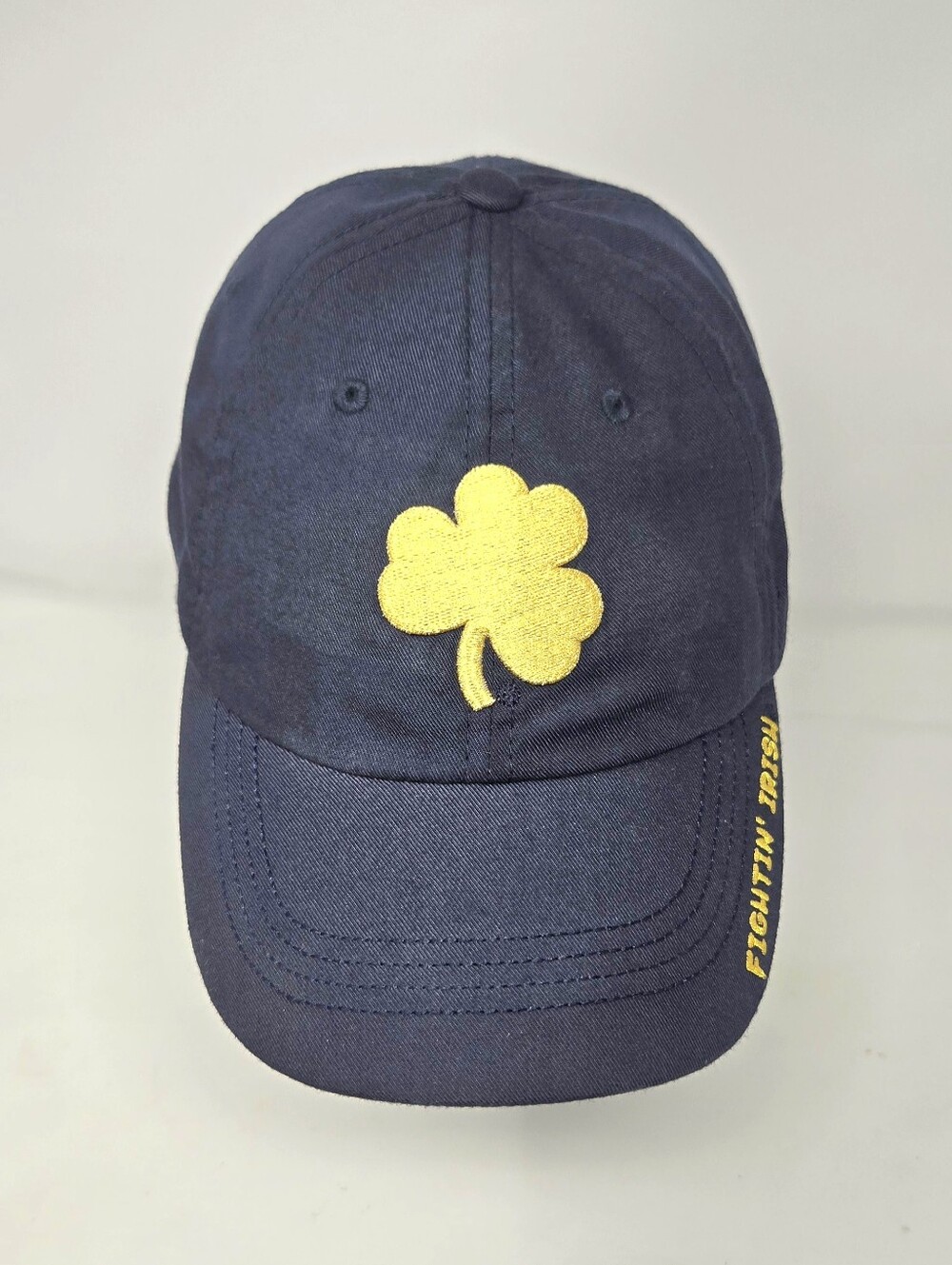 Notre Dame Fighting Irish Hat Top of the World Navy Blue Shamrock Adjustable Cap